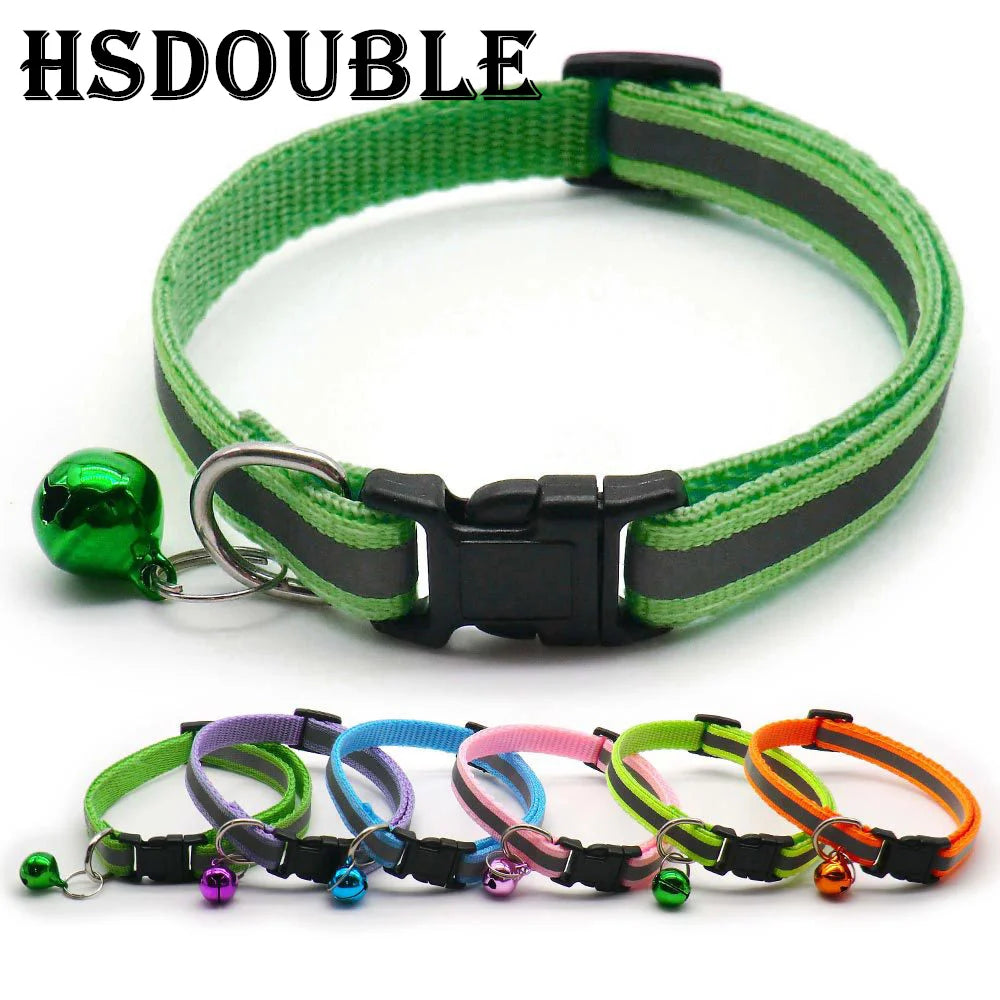 Reflective Adjustable Cat & Small Dog Collars with Bells