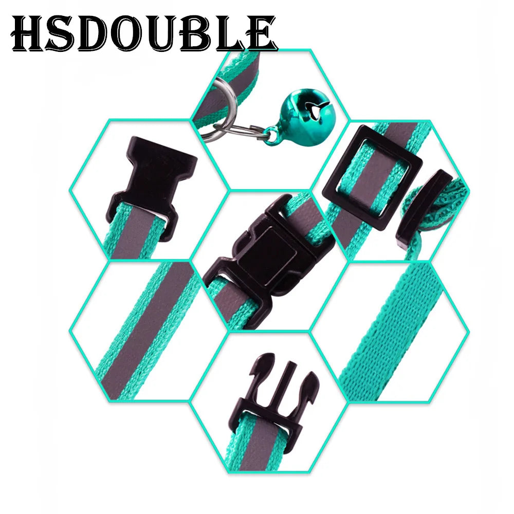 Reflective Adjustable Cat & Small Dog Collars with Bells