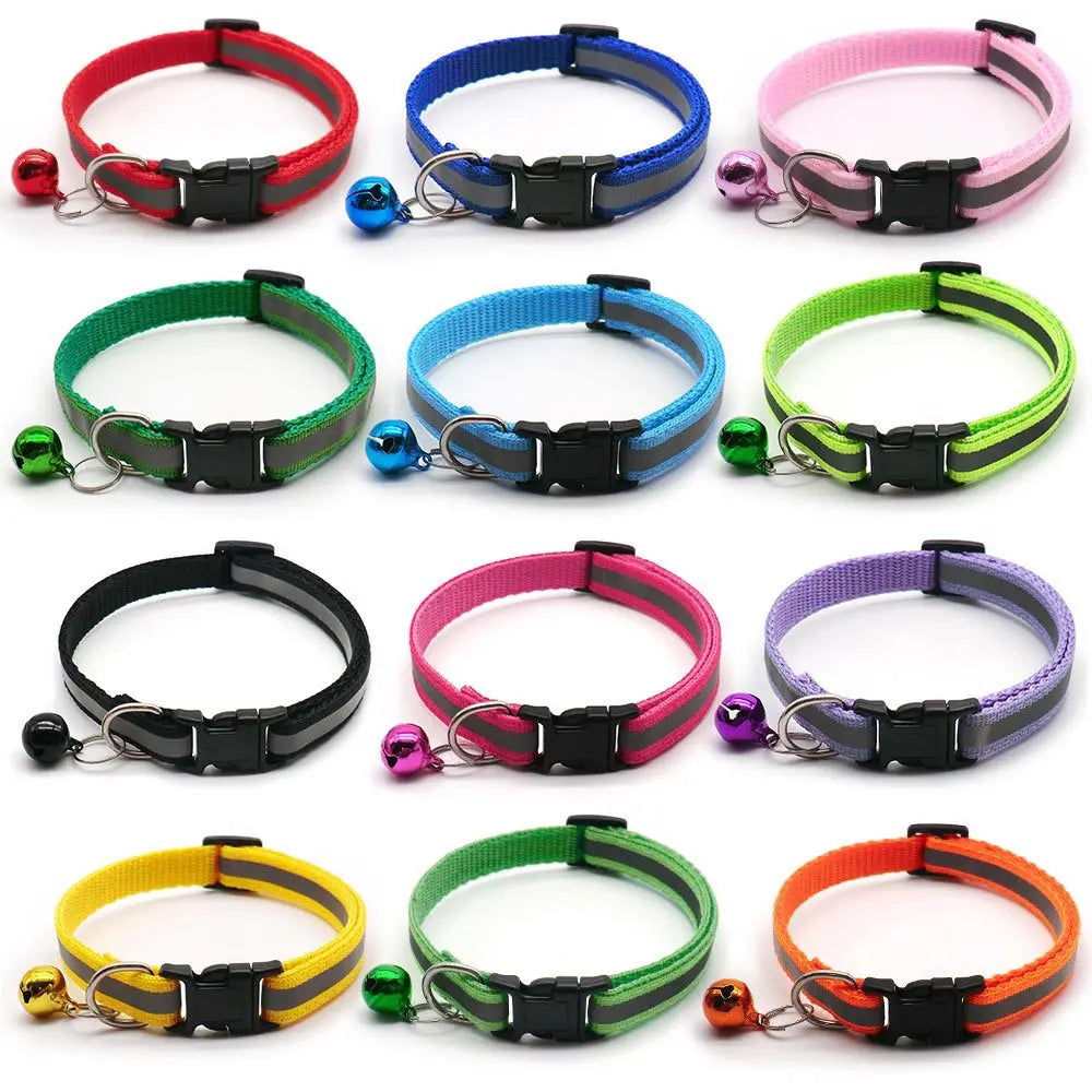Reflective Adjustable Cat & Small Dog Collars with Bells
